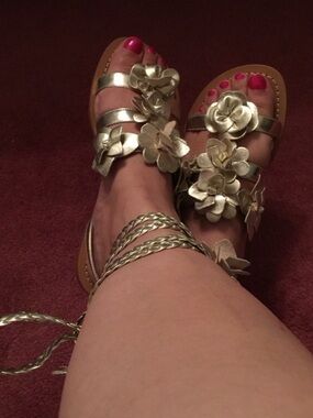 TORY BURCH BLOSSOM GLADIATOR SANDAL, Size 8